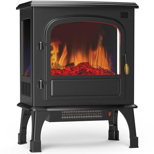Sweetcrispy Electric Fan Heater for Fireplace, 66 cm with 3D Flame Effect, Safe Overheating Design, Energy Saving Room Heating