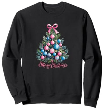 Sapin de Noël Rose et Bleu Sweatshirt