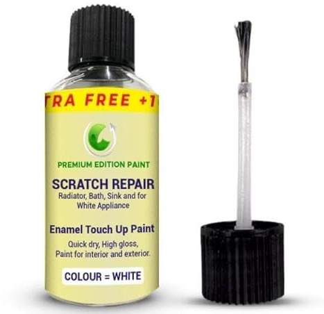 Premium Edition White Enamel Touch Up Paint 30 ml, Quick Dry, High Gloss, Waterproof - Scratch & Chip Repair for Radiators, Baths, Sinks, Tiles, Kitchen Appliances & Furniture