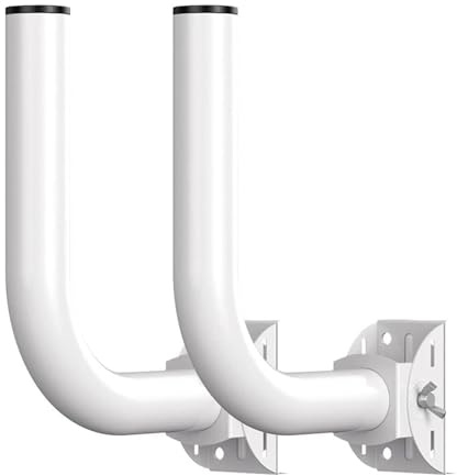 2Pcs Universal Wireless Bridge Bracket Mount with 8 Screws, 8 Wall Plugs, 4 Cable Tie, Pole and Wall Mounted Mount 150° Adjustable Stainless Steel J Pole Mounting Accessory for Outdoor