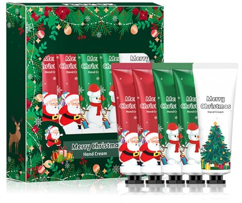 5 Stück Mini Handcreme Set für Frauen - Kleine Handcreme mit Sheabutter & Jojobaöl, Intensive Feuchtigkeitspflege für Trockene Hände, Ideal für Weihnachten Geschenk (1 Set, 150g)