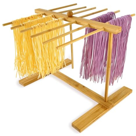 YITONGFU Porta Pasta Fresca con 12 aste Asciuga Pasta，asciuga Pasta Fresca，stendi Pasta Fresca，Facile da Pulire, risparmia Spazio