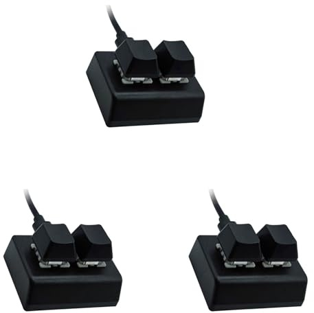 Janasiba 3X 2 Tasten Makro-Programmiertastatur RGB-Mini-Tastatur Gaming Drawing Rot Switch Custom Keyboard OSU Gaming Keypad, Schwarz