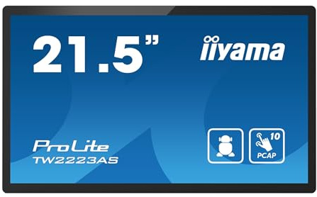 iiyama Prolite TW2223AS-B3P 54,6cm 21,5 IPS LED-Monitor Full-HD 10 Punkt Multitouch kapazitiv Android 14 USB-C-Out Audio-Out USB3.2/2.0 RJ45 PoE WiFi Bluetooth SD-Slot Anti-Glare iiSignage² 24/7 6H