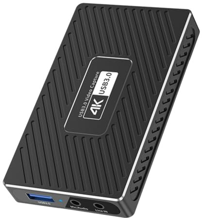 YGBWAOV Carte de Capture Vidéo 4K HD USB3.0 Streaming en Direct et Enregistreur Vidéo de Capture avec Entrée de Ligne Microphone