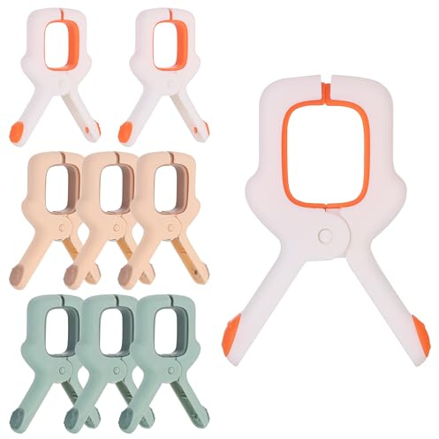 Zourglow 9 Pezzi Mollette per Telo Mare, Grandi Clip Antivento | Mollette per Bucato con Forte Tenuta per Lettini da Sole, Sdraio, Piscina, Vestiti e Lenzuola, 3 Colori