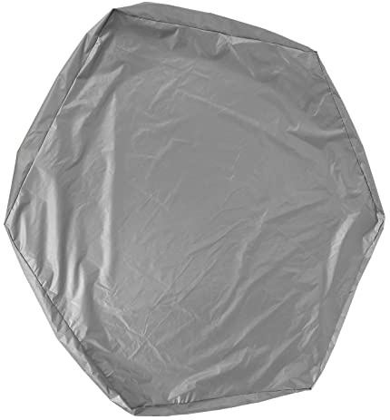 Sxhlseller Sechseckige Sandkastenabdeckung 55,1 X 47,2 X 7,9 Zoll, wasserdichte Sandkastenplane mit Kordelzug für den Garten Im Freien, Polyester-PVC-Material, Sandspielzeug-Poolschutz (Gray)