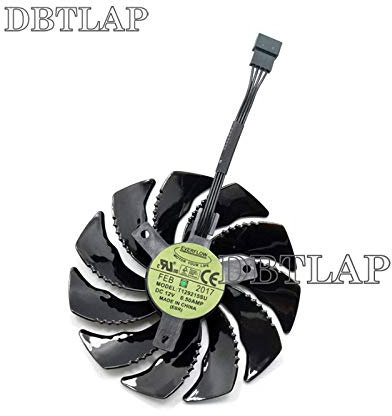DBTLAP 88mm T129215SU Graphics Card Cooling Fan Compatible for Gigabyte GeCompatible force GTX 1050 Ti RX 480 470 570 580 GTX 1060 G1 Gaming Cooler (Fan-A)