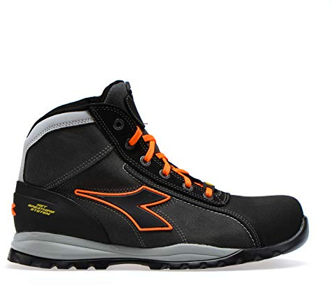 Diadora 701.17352700000004 Men’s Boat Shoe, Asphalt/Orange Fluo, 10 UK