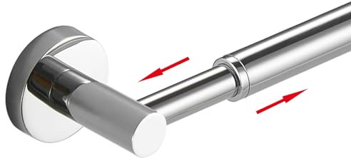 BESy Ausziehbarer Handtuchhalter für die Wand, 15–26 inch, Einfache Handtuchstange aus SUS304 Edelstahl, Gebürstetes Nickel, mit Schrauben für Badezimmer, Schlafzimmer, Küche