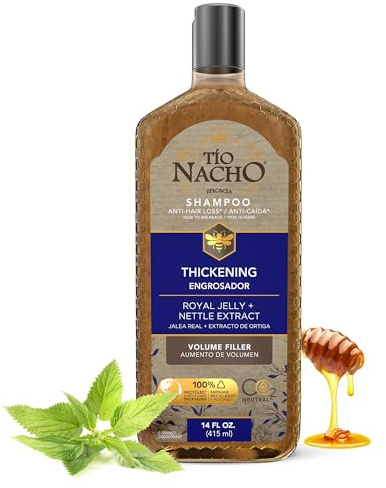 Tio Nacho Thickening Shampoo for Thinning Hair for Women & Men with Royal Jelly & Nettle Extract – Volumizing Hair Loss Shampoo for Fine Hair, Paraben Free, 14 fl oz