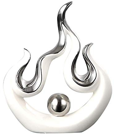 Tubayia Abstrakte Keramik Flamme Statue Skulptur Dekoration Ornament für Haus, Büro, Hotel, Café