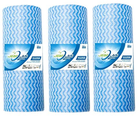 Jebblas Putzlappen Rolle,3 Rollen Lappen Küche 150 Stück,Weich, Saugfähig,Dick.