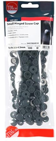 TIMCO Hinged Screw Caps Small Dark Grey - To fit 3.0 to 4.5 Screw