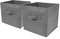 Taylor & Brown Set of 2 Foldable Cube Storage Box, Organiser Basket Containers with Handles, for Home Bedroom Office Nursery Organisation, 28 x 28 x 28 cm - Grey