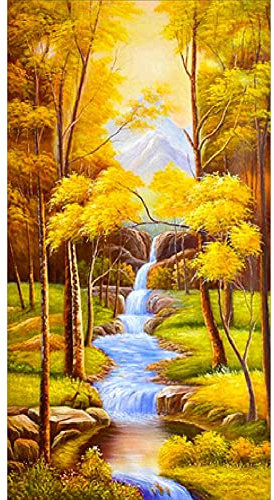 Moxiaa 5D Diamant Painting Bilder Groß Herbstlandschaft DIY Diamond Painting Set Full Groß Crystal Strass Stickerei Kreuzstich Kunst Handwerk Leinwand Wall/Eingang/Büro Dekorationen 80x160cm