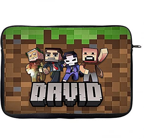 Personalised ANY NAME Cool Pixel Art funny Video Gamer, Gaming Enthusiast Birthday Gift for Kids, Boys, Girls, Back to School, iPad Air/Pro/Mini, Laptop Sleeve/Cover. (13)