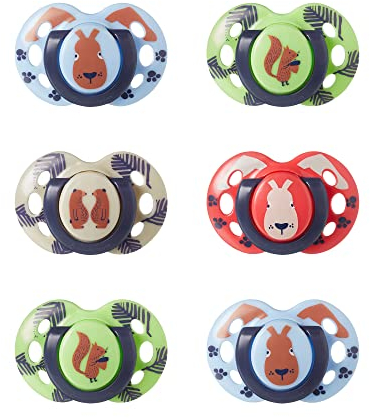Tommee Tippee Fun Style Beruhigungssauger, Symmetrische Kiefergerechte Form, BPA-freies Silikon, 18-36M, 6er-Set, 433552