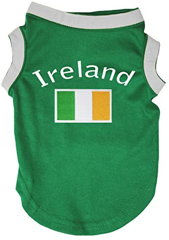 Petitebelle Hunde-Shirt mit Irland und Flagge, Grün, Größe M