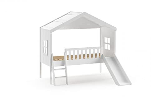 Vipack Bed, gemischte Materialien, Weiß, Single