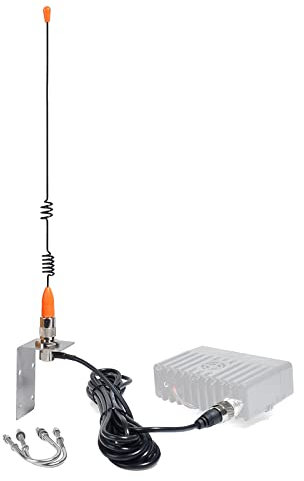 HYSHIKRA Antena VHF para Barco, látigo Marino de 156-163 MHz con Cable coaxial RG58 de 5 m y Soporte de Guardabarros en Forma de L para Barco Marino, yate, Radio móvil