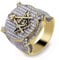 Freimaurer-Ring, Kompass und quadratischer Ring für Männer, Funkelnder Hip-Hop-Ring Freimaurer Biker-Ring Freimaurer Schmuck, Freimaurer-Symbol Allsehender Augenring Freimaurer Ring für Jungen (20.6)