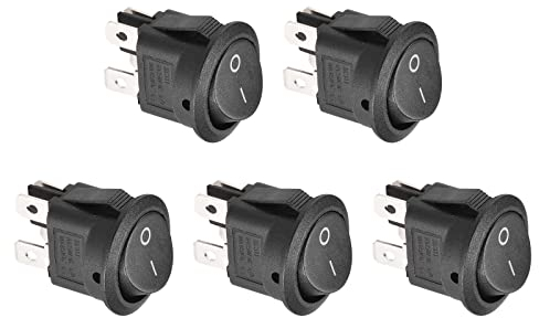 QUARKZMAN 2 Stück 4 Stifte 2 Position Wippen Kippschalter 125V / 10A Runde Boot Wippschalter Snap für Auto Boot Haushaltsgeräte Schwarz