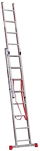 Home Master® 2 Section Extension Ladder | Lightweight Aluminium | Stabiliser Bar | 150kg Weight Rating | EN131 Certified | Size: 2x8