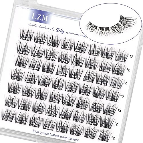 LZM Faux Cils Individuel Cils C Curl 12mm Cateye Faux Cils Naturel Doux Cils Diy À La Maison Réutilisable Cils Individuels False Eyelashes Individual Lashes (wishes-12mm)