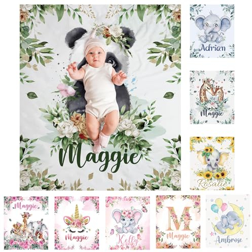 SearchI Personalisierte Babydecke mit Namen 70x100cm,Weich Warme Baby-Überwurfdecke für Junge Mädchen,Kinderdecke Namensdecke Personalisiert Geburtstaggeschenk(Panda)