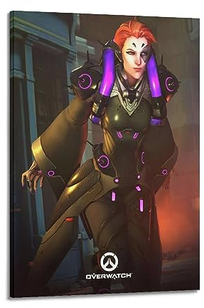 VZRSQZK Game Overwatch Moira-Poster, dekoratives Gemälde, Leinwand, Wandposter und Kunstdruck, modernes Familienschlafzimmer-Dekor-Poster, 60 x 90 cm