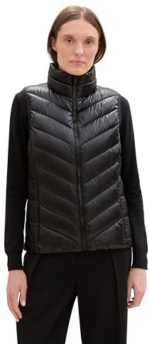 TOM TAILOR Damen 1041486 Weste mit Stehkragen, 14482-Deep Black, M