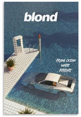 EaUso Poster, Motiv: Frank Ocean White Ferrari Blond, Musikposter, dekoratives Gemälde, Leinwand, Wandposter und Kunstdruck, modernes Familienschlafzimmer, Dekorposter, 30 x 45 cm