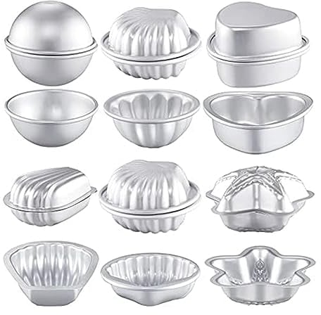 12 Stück 6 Formen -Bomb Herstellung Form -Bomb Basteln Pressform Kugelherstellung Form für DIY für Handgemachte Seifen Kerze Kuchen Backen