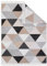 TAPISO Azteca Teppich Kurzflor Baumwolle Waschbar Beidseitig Anwendbar Beige Creme Grau Schwarz Dreiecke Wohnzimmer Schlafzimmer Fransenteppich ÖKOTEX 80 x 200 cm