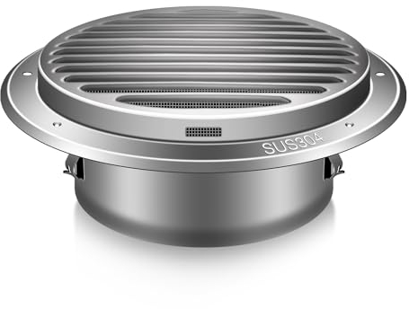 Aygrochy Rejilla de ventilación de 150 mm, acero inoxidable 304, redonda, atornillada, rejilla de protección contra insectos, brida, rejilla de ventilación