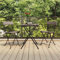 KTHLBRH Bistrostühle 2 STK. Klappbar Grau Poly Rattan und Stahl, Terrassenstühle Outdoor-Stühle Freizeitstühle Balkonstühle für Garten, Rasen, Terrasse