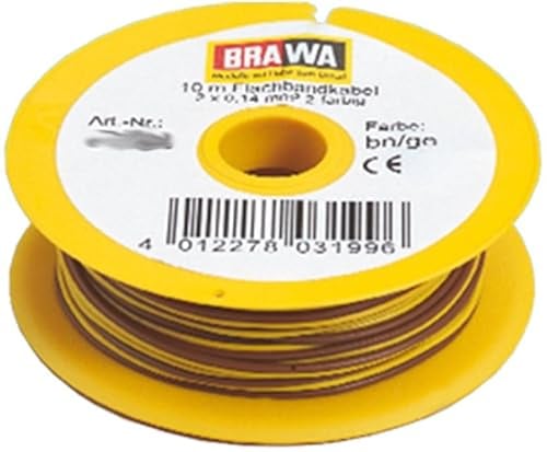 Brawa 32390 Doppellitze 0,14mm², 25m, braun-gelb