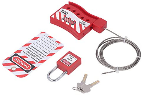 Lockout Tagout Cable Lock, Strong Material, 1.5 Inch Padlock, 2.2 Yard Cable Lock, Adjustable Cable Locking Kit for Industry,Locks and Accessories