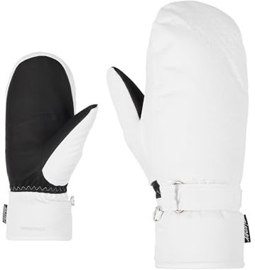 Ziener Damen KISARI Ski-Fäustling/Wintersport | wasserdicht, PFC frei, White, 6