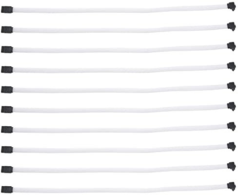 Plawee 10pièces 50CM SATA 3.0 III SATA3 Cable de Donnees A 7 Broches SSD A Angle Droit 6Gb / S Cordon de Donnees(Blanc)