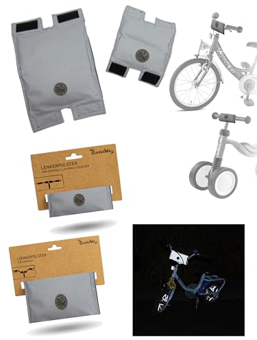 BambiniWelt by Rafael K. Lenkerpolster – reflektierender Lenkerschutz für Roller, Scooter, Laufrad, Dreirad & Fahrrad – kompatibel mit vielen PUKY Modellen, Größe: M1 (klein)
