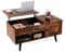 CASART Lift Top Coffee Table, Lift Up Tea Table with Hidden Storage & Open Shelf, Modern Low Table Rectangular Center Table for Living Room Office, 100 x 50 x (46-60) cm (Rustic Brown)