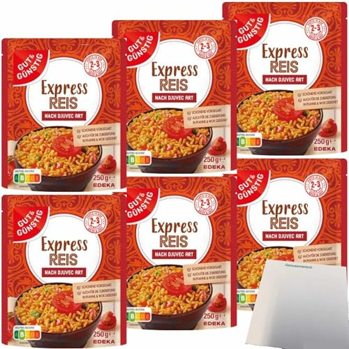 usy Bundle für Gut&Günstig Express Reis nach Djuvec Art 6er Pack (6x250g Packung) + usy Block