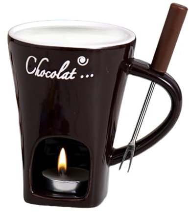 Chocolate Fondue Mugs,Tea Candle Fondue Set, Hot Pot Ceramic Melting Cup Chocolate Fondue Mug,Chocolate Cheese Butter Melting Cup,for Caramel