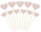 PATIKIL Heart Cupcake Toppers, 50 Pcs Heart Cupcake Picks Birthday Cake Decorations for Wedding Engagement Bridal Shower Party Supplies, Champagne
