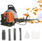 Benzin-Laubbläser, 63CC 665CFM 2-Takt-Motor Laubbläser Benzin, 6800RPM Akku-Gartengebläse, Rucksack-Laubbläser für Schnee, Rasenpflege, Straßenreinigung