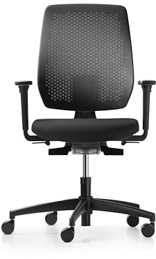 Dauphin Speed-o Style/mesh, ergonomischer Bürostuhl für das Homeoffice, höhenverstellbare Armlehnen, automatische Gewichtsanpassung (schwarz | Netzrücken)