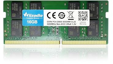 DDR4 3200MHz Laptop Memoria RAM 16GB CL22 SO-DIMM Wlizedle Modulo di Memoria PC4-25600 260-Pin 1.2V Non-ECC 2Rx8 Upgrade Notebook Memory per Computer Portatile, Verde