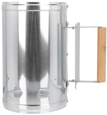 BESPORTBLE 1stk Kindergarten Grill Anzündkamin Holzkohlegrill Lötlampe Schornstein Holzofen Holzbrenner Holzkohleeimer Anzünder Für Feuerbriketts Grillkohlefass Silver Hölzern